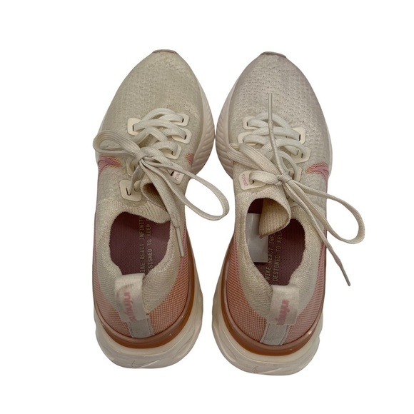 Nike White Pink React Infinity Run Flyknit Running Shoes Size 7.5 Women's - Picture 4 of 9